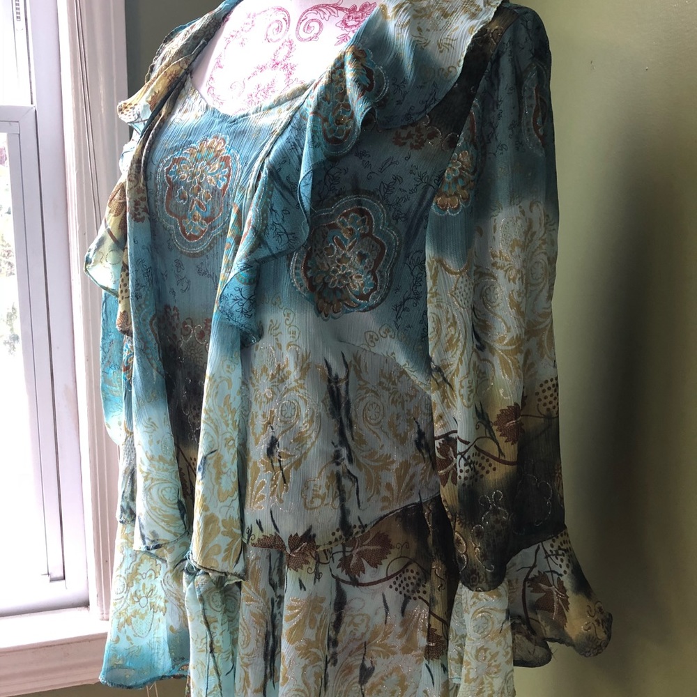 SHEER TANK AND CARDI PLUS SIZE SET!